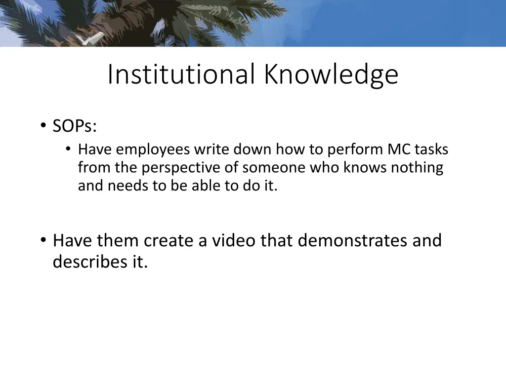 institutional knowledge