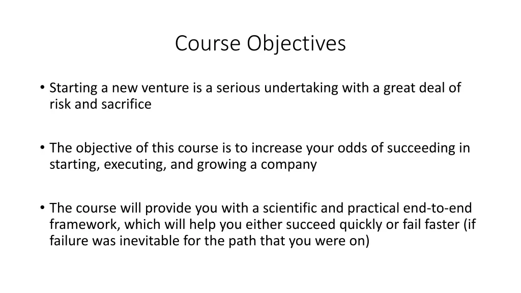 course objectives