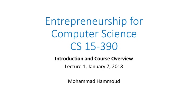 entrepreneurship for computer science cs 15 390