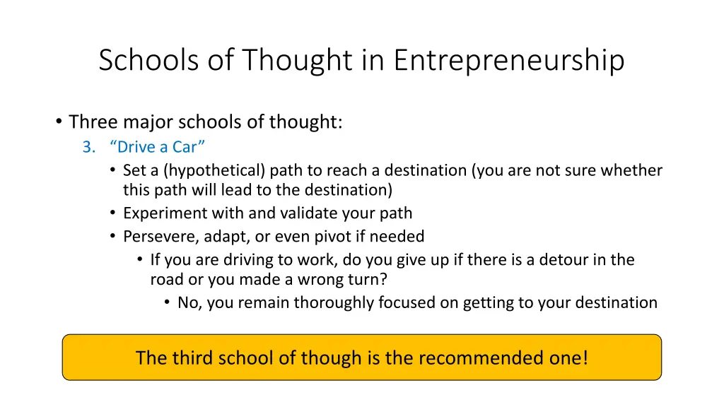 schools of thought in entrepreneurship 1