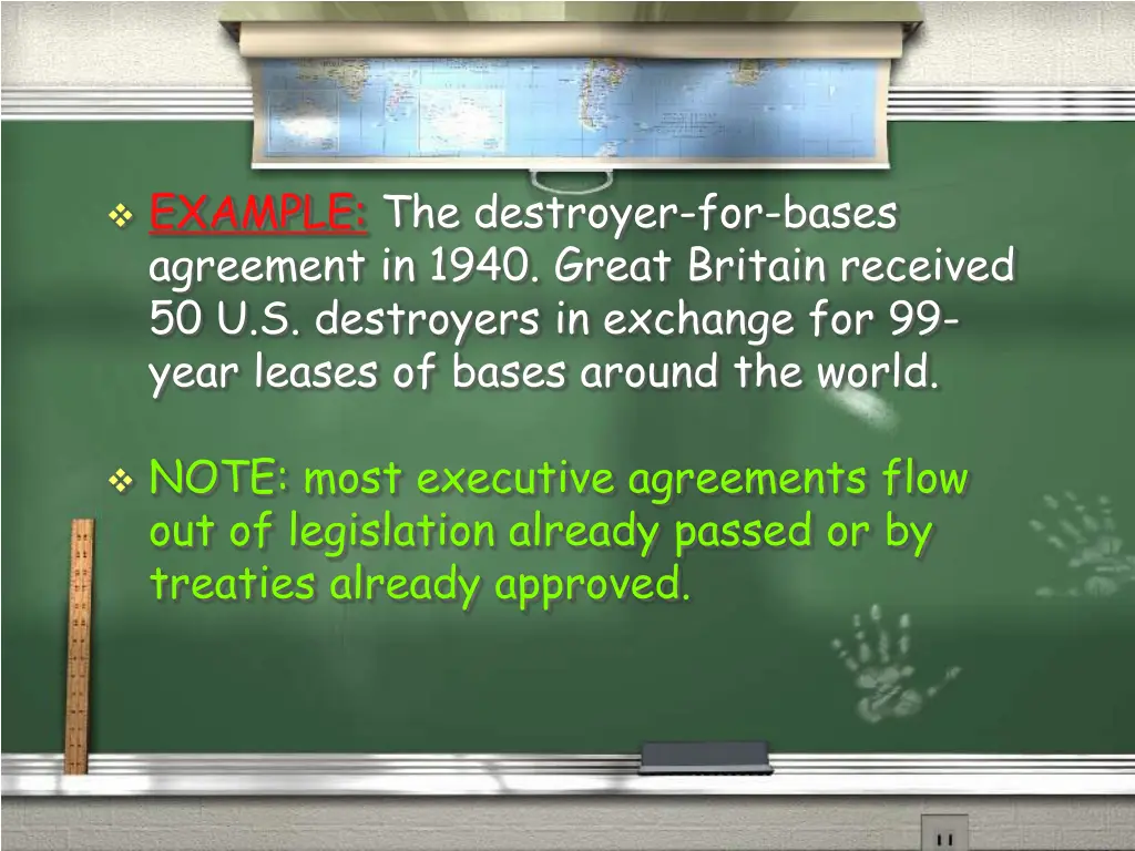 example the destroyer for bases agreement in 1940