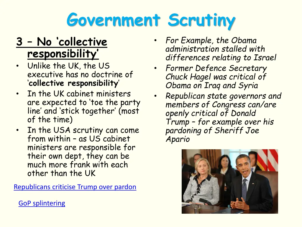 government scrutiny 3 no collective