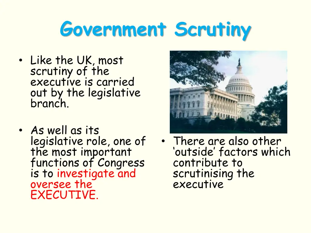 government scrutiny