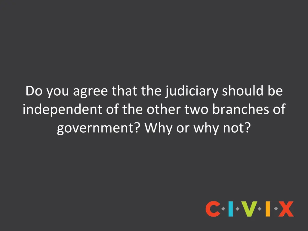 do you agree that the judiciary should