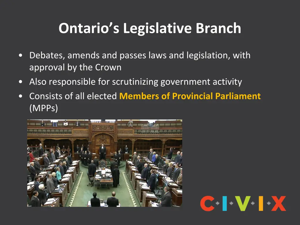 ontario s legislative branch