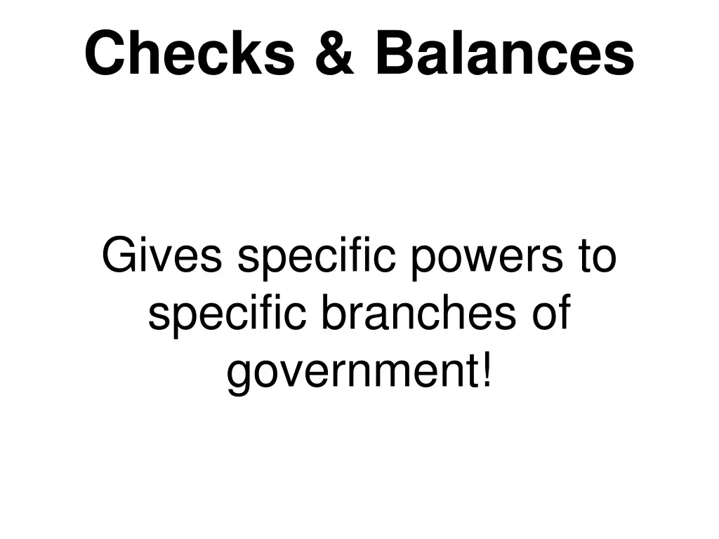 checks balances