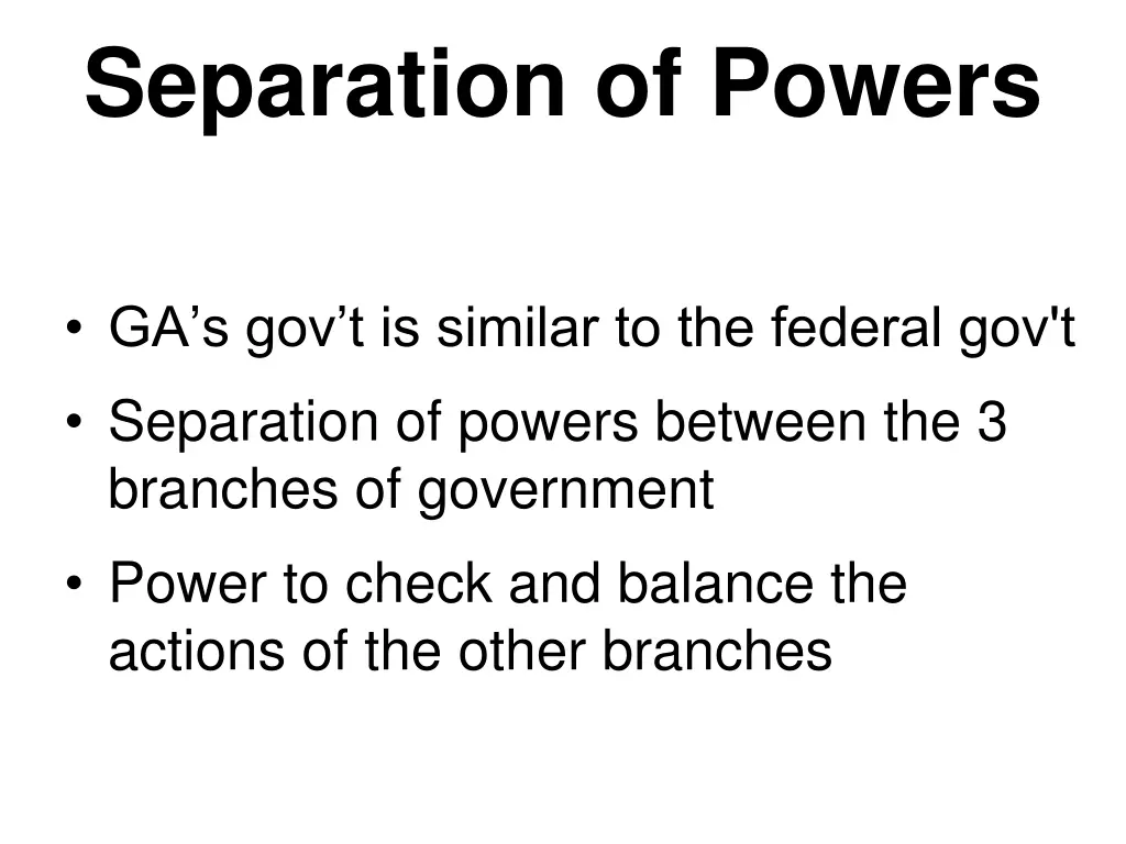 separation of powers 1