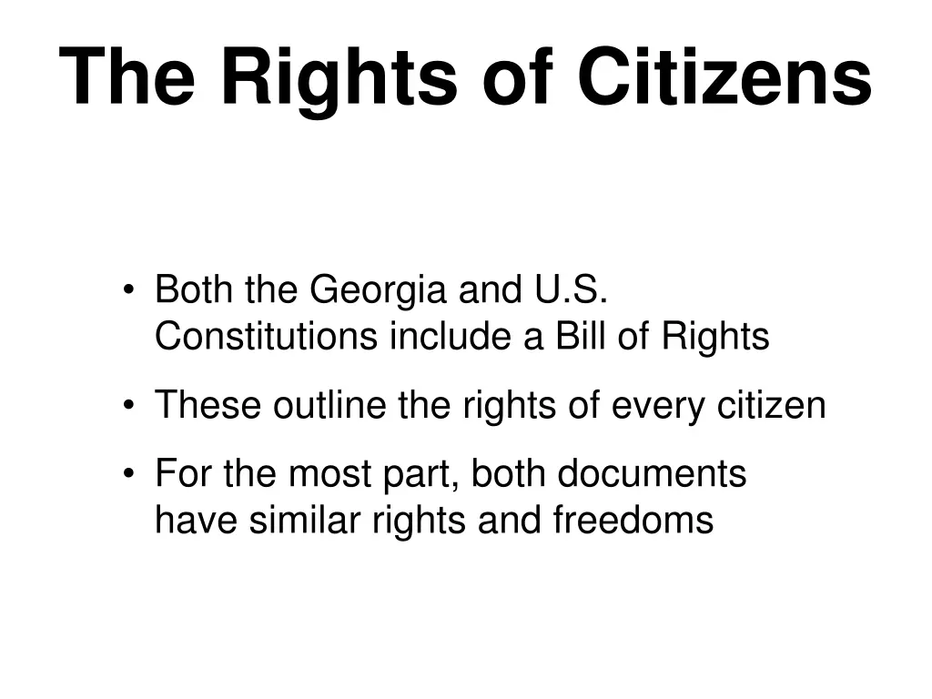 the rights of citizens