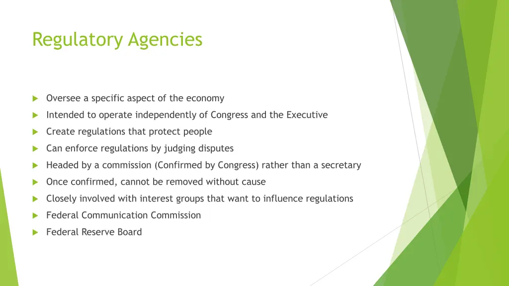 regulatory agencies