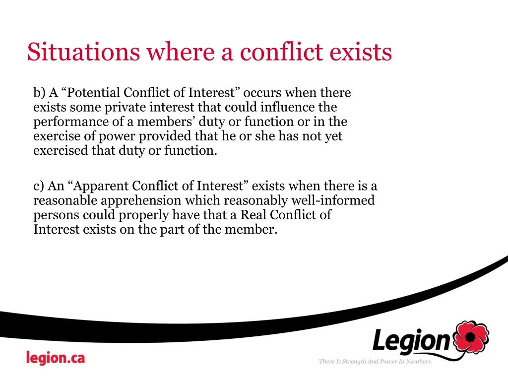 situations where a conflict exists 1