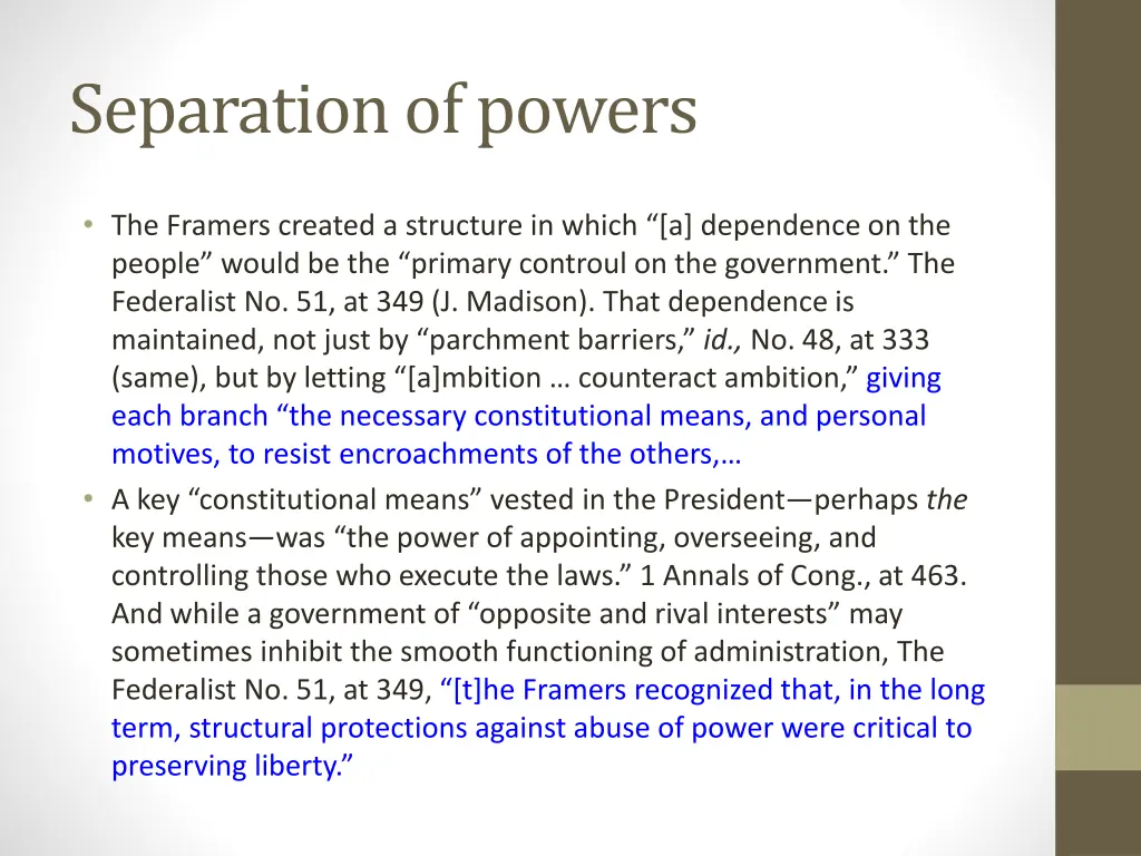 separation of powers