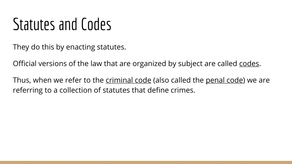 statutes and codes