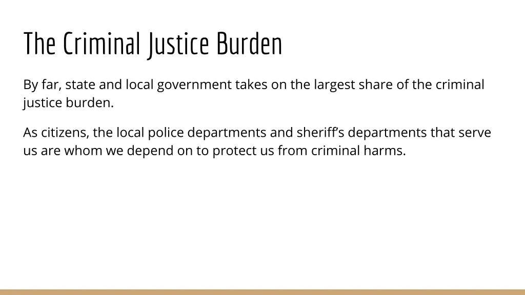 the criminal justice burden