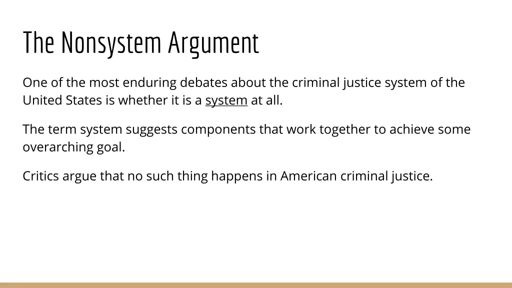 the nonsystem argument