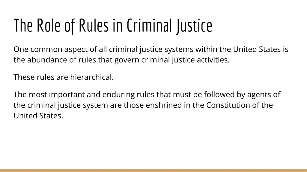 the role of rules in criminal justice