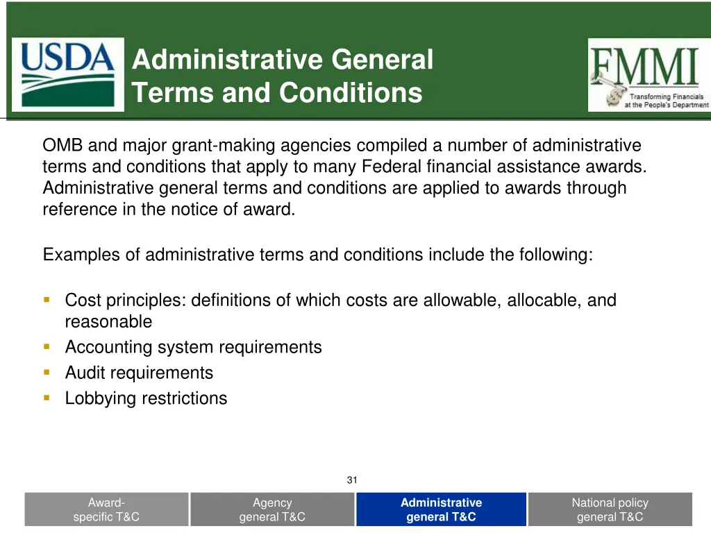 administrative general terms and conditions