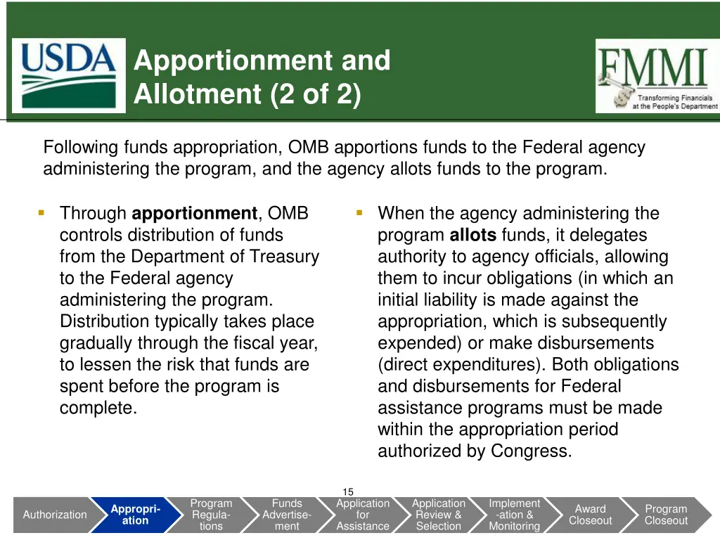 apportionment and allotment 2 of 2