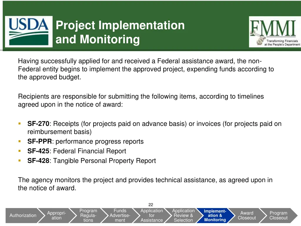 project implementation and monitoring