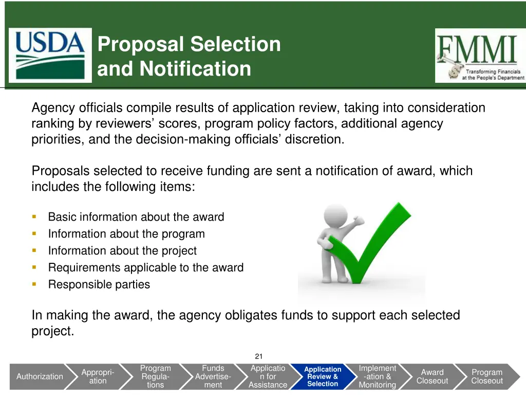 proposal selection and notification