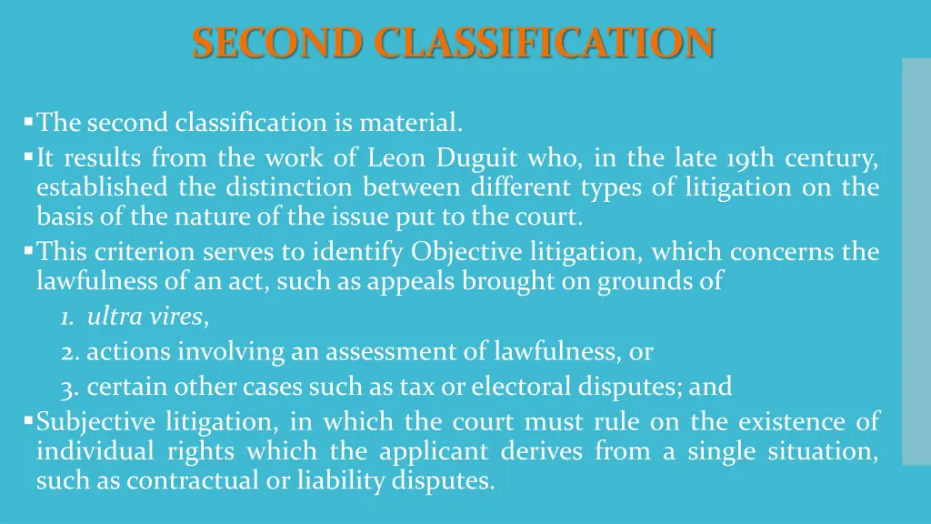 second classification