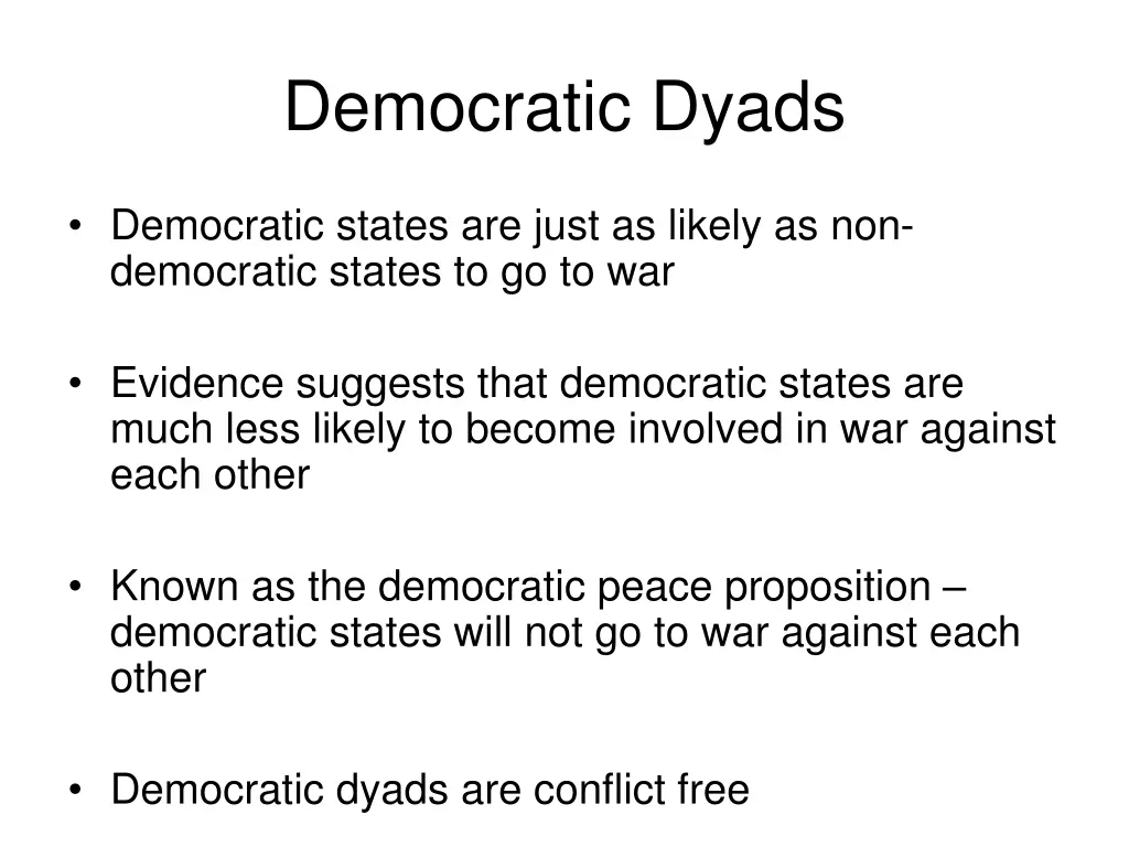 democratic dyads