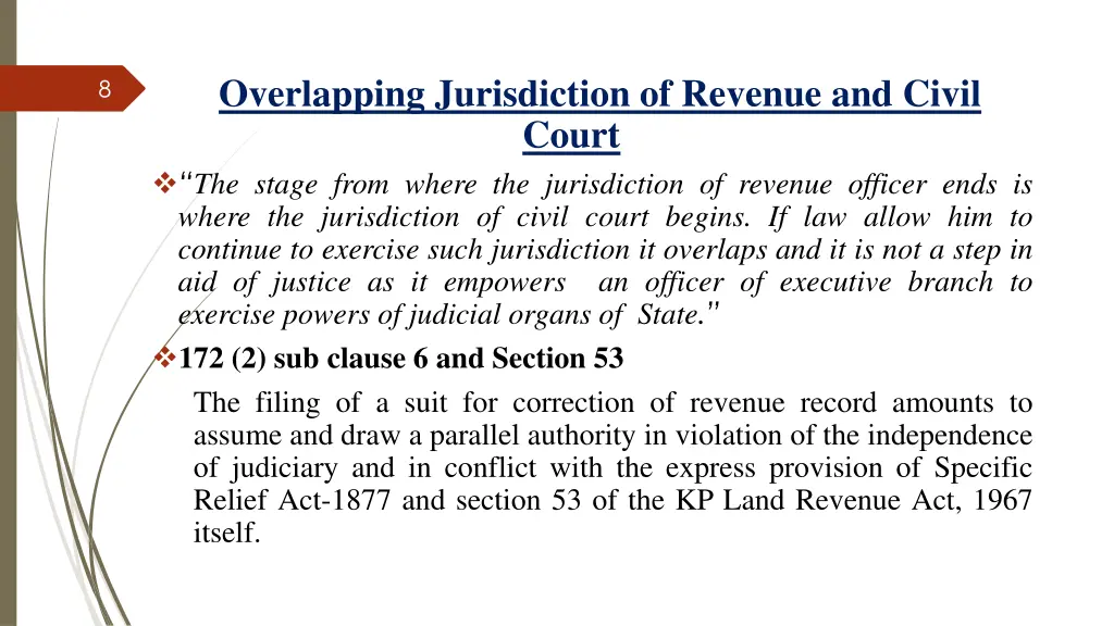 overlapping jurisdiction of revenue and civil