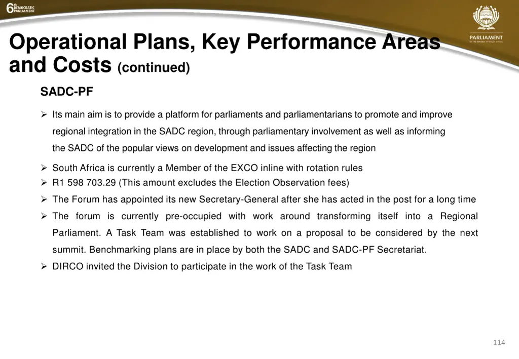 operational plans key performance areas and costs 3