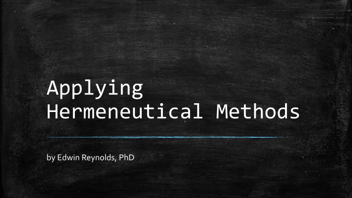 applying hermeneutical methods