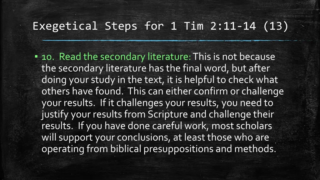 exegetical steps for 1 tim 2 11 14 13