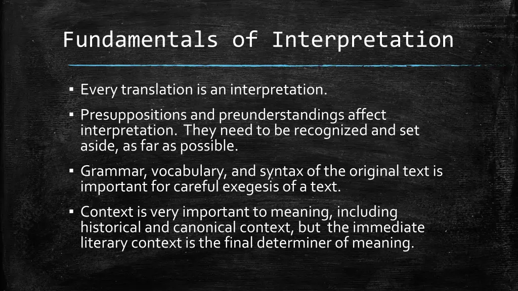 fundamentals of interpretation