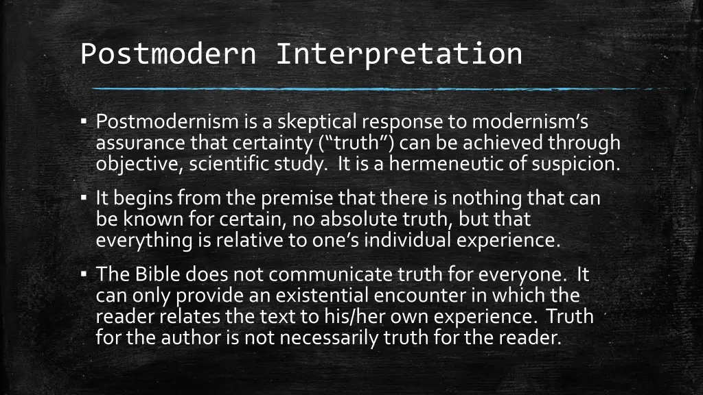 postmodern interpretation