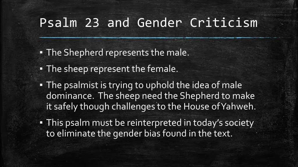 psalm 23 and gender criticism