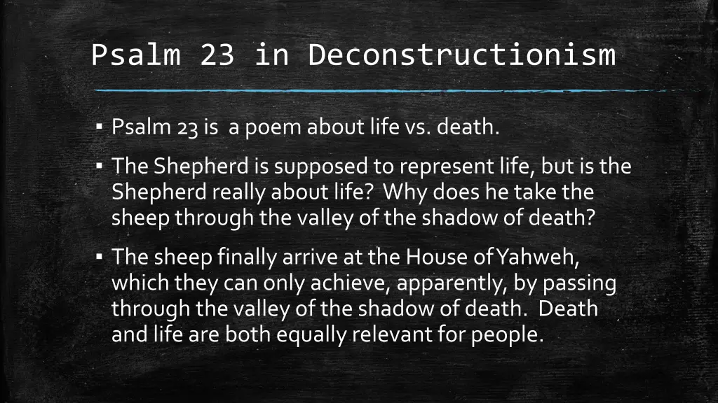 psalm 23 in deconstructionism