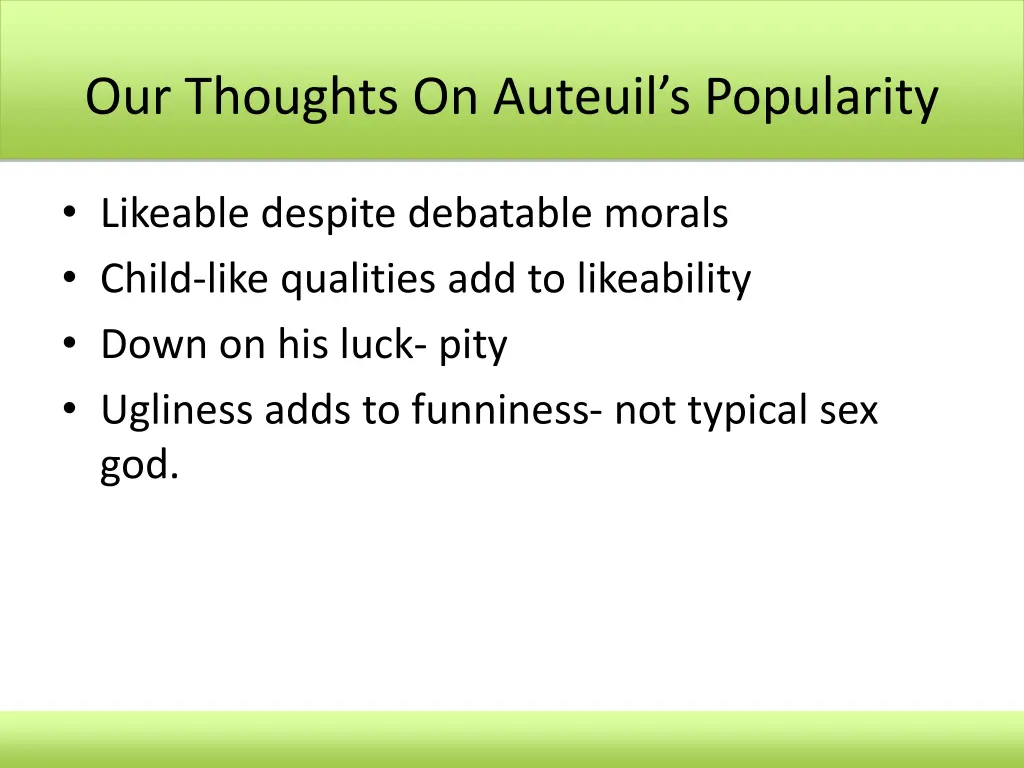 our thoughts on auteuil s popularity