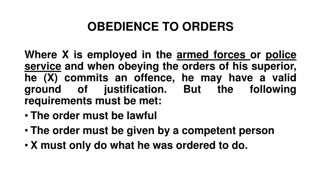 obedience to orders