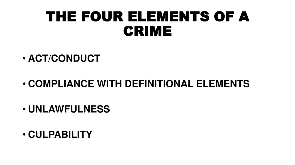 the four elements of a the four elements