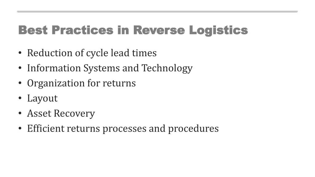 best practices in reverse logistics best