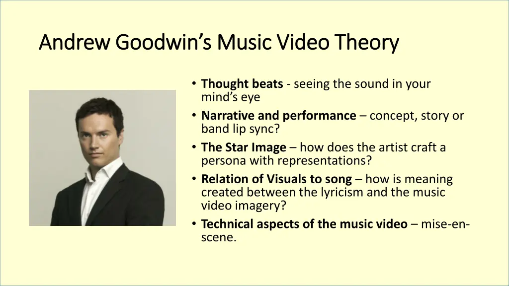 andrew goodwin s music video theory andrew