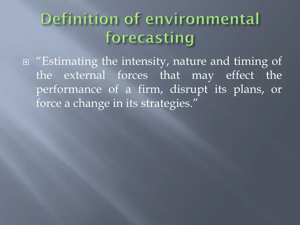 estimating the intensity nature and timing