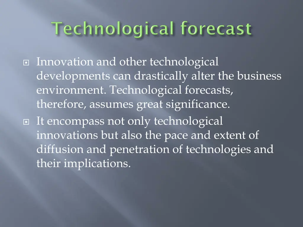 innovation and other technological developments