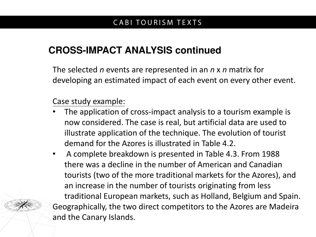 cross impact analysis continued