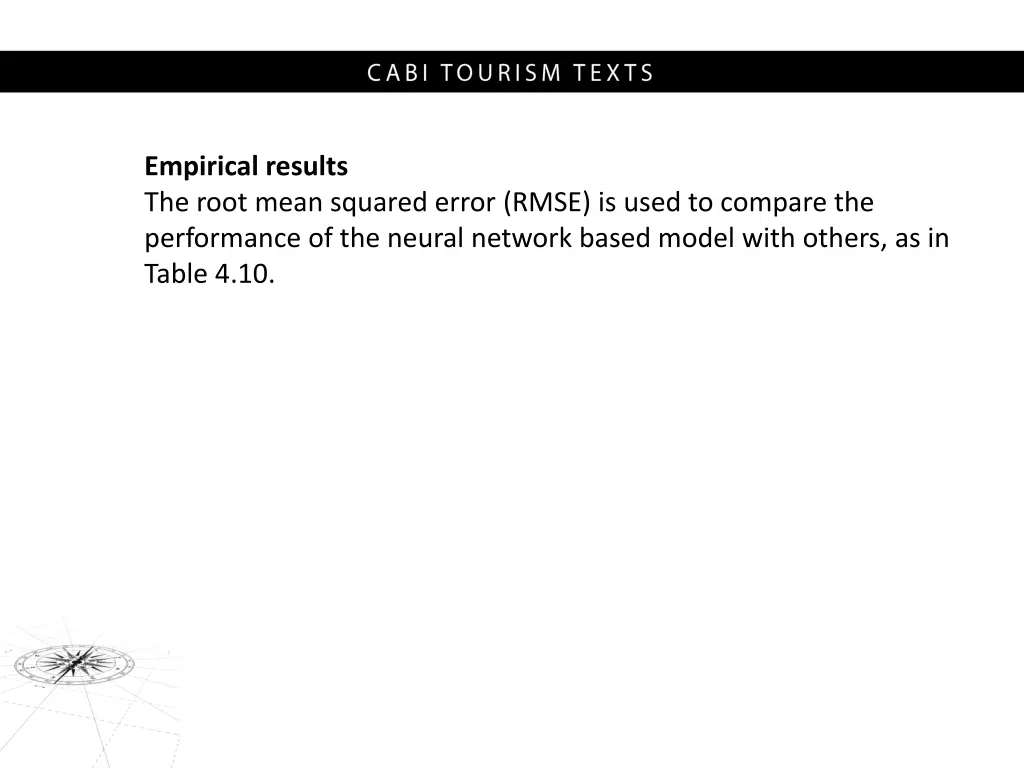 empirical results the root mean squared error