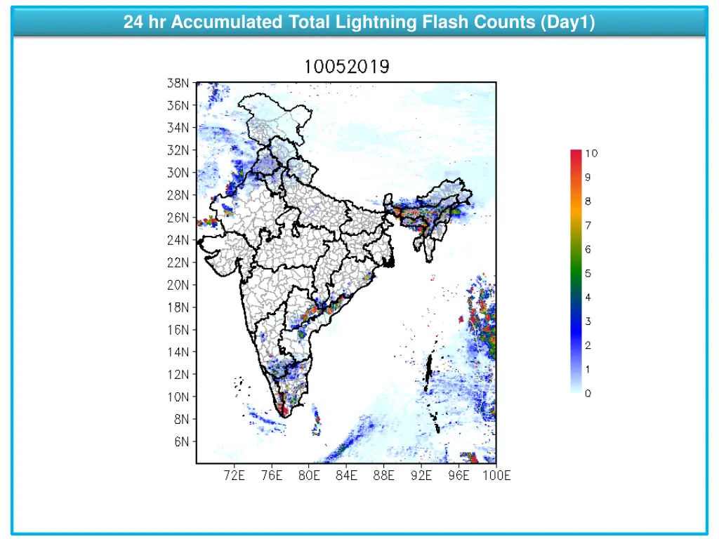 24 hr accumulated total lightning flash counts