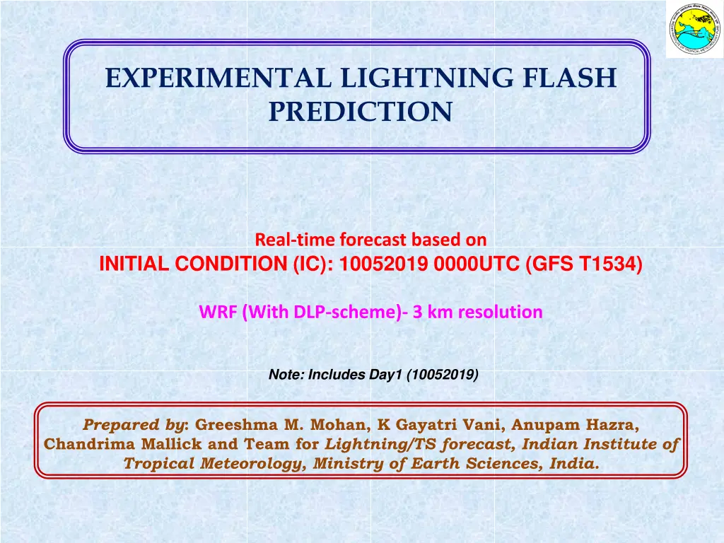 experimental lightning flash prediction