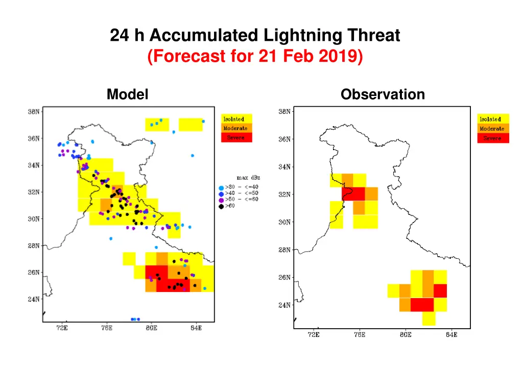 24 h accumulated lightning threat forecast