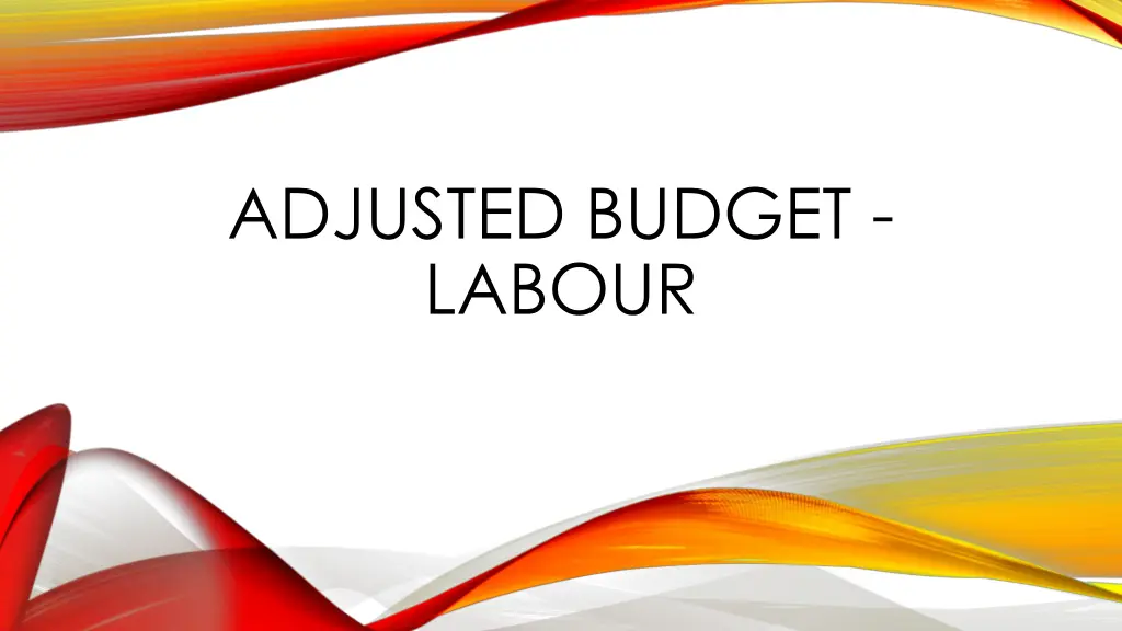 adjusted budget labour