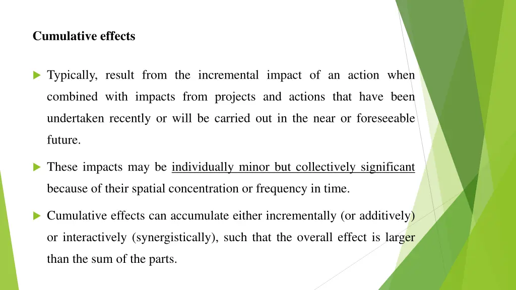 cumulative effects