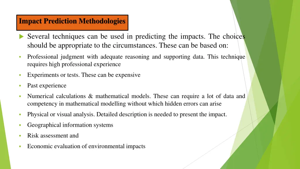 impact prediction methodologies