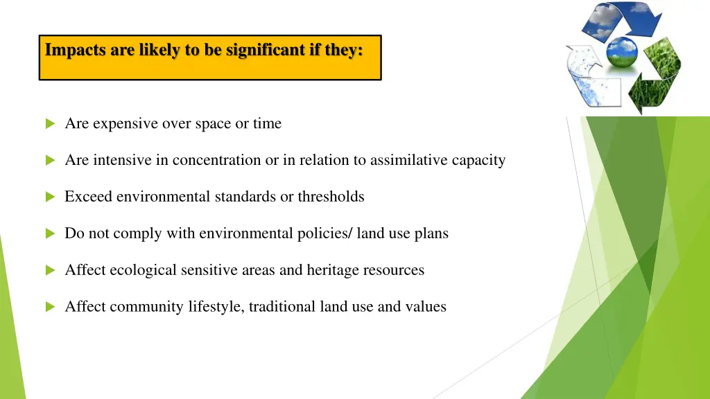 impacts are likely to be significant if they