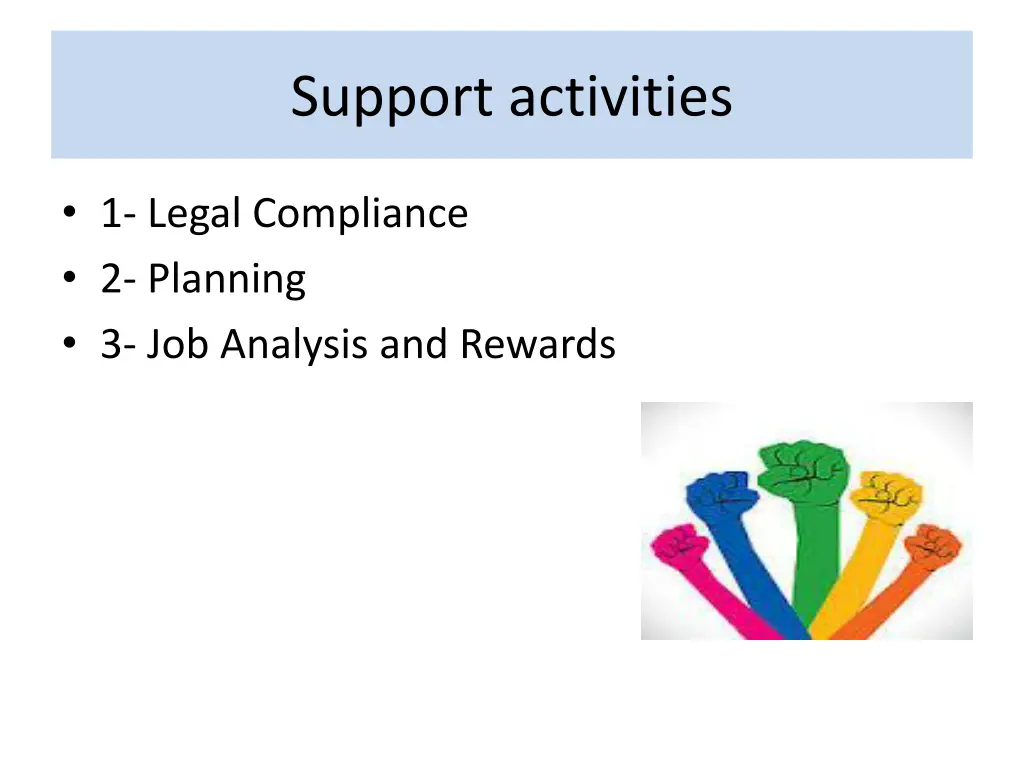 support activities 1